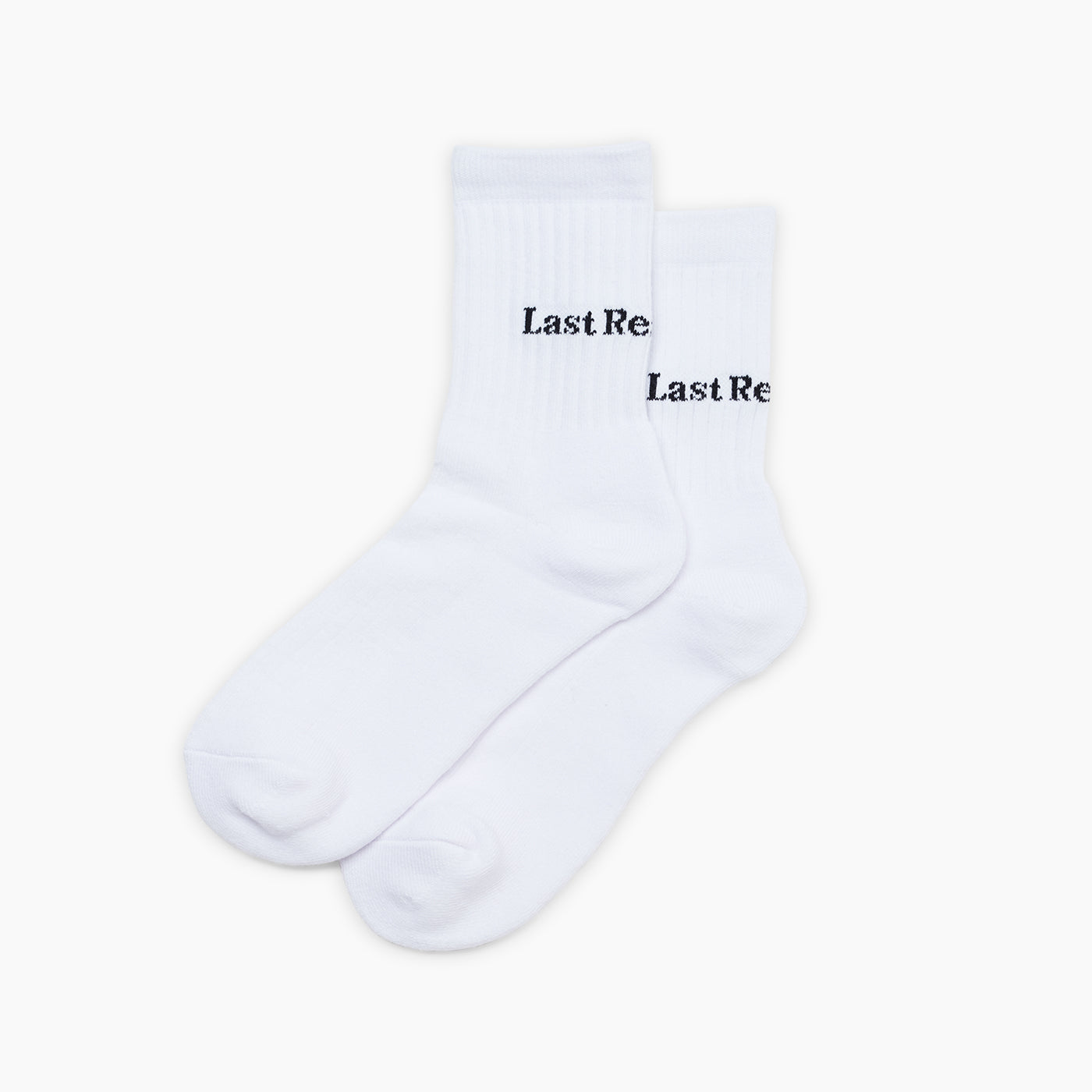 Dress Socks-Script Logo (White)