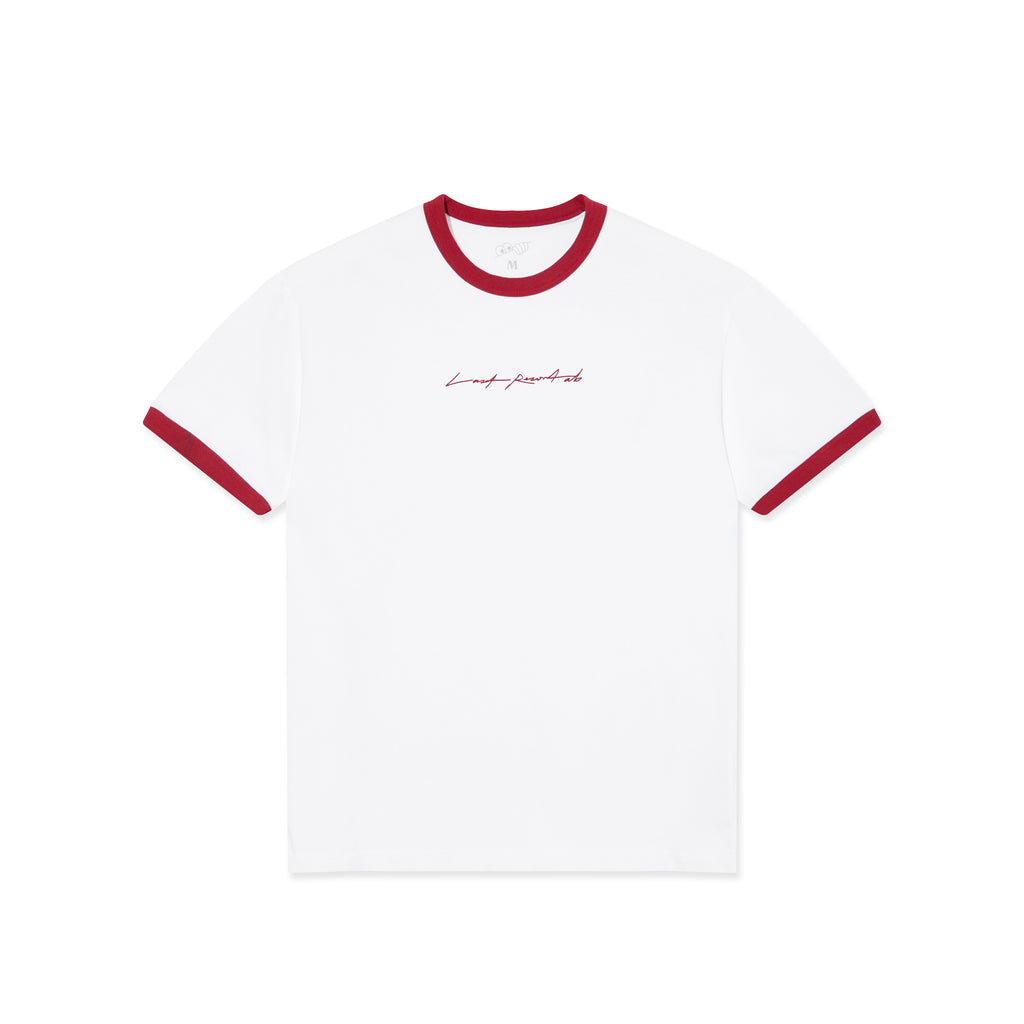 Signature Ringer SS Tee (White/Old Red)