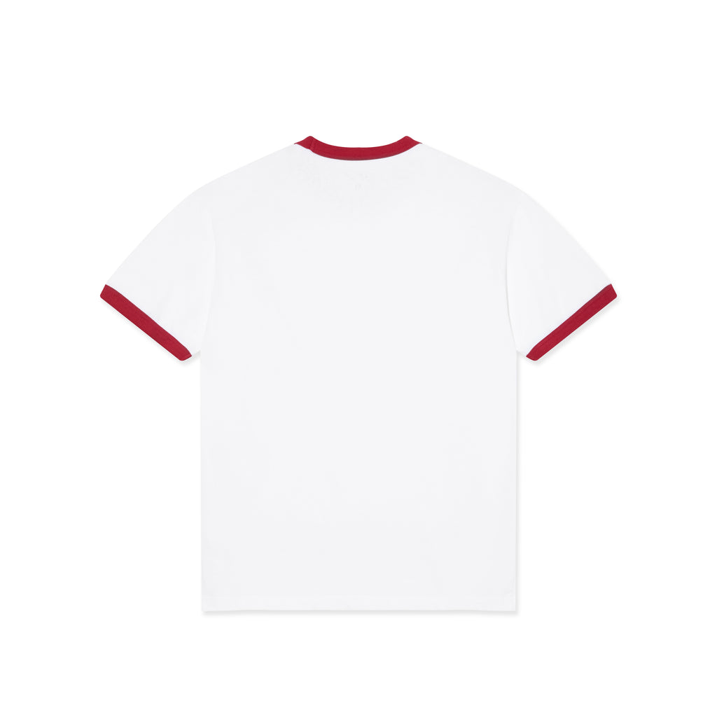 Signature Ringer SS Tee (White/Old Red)