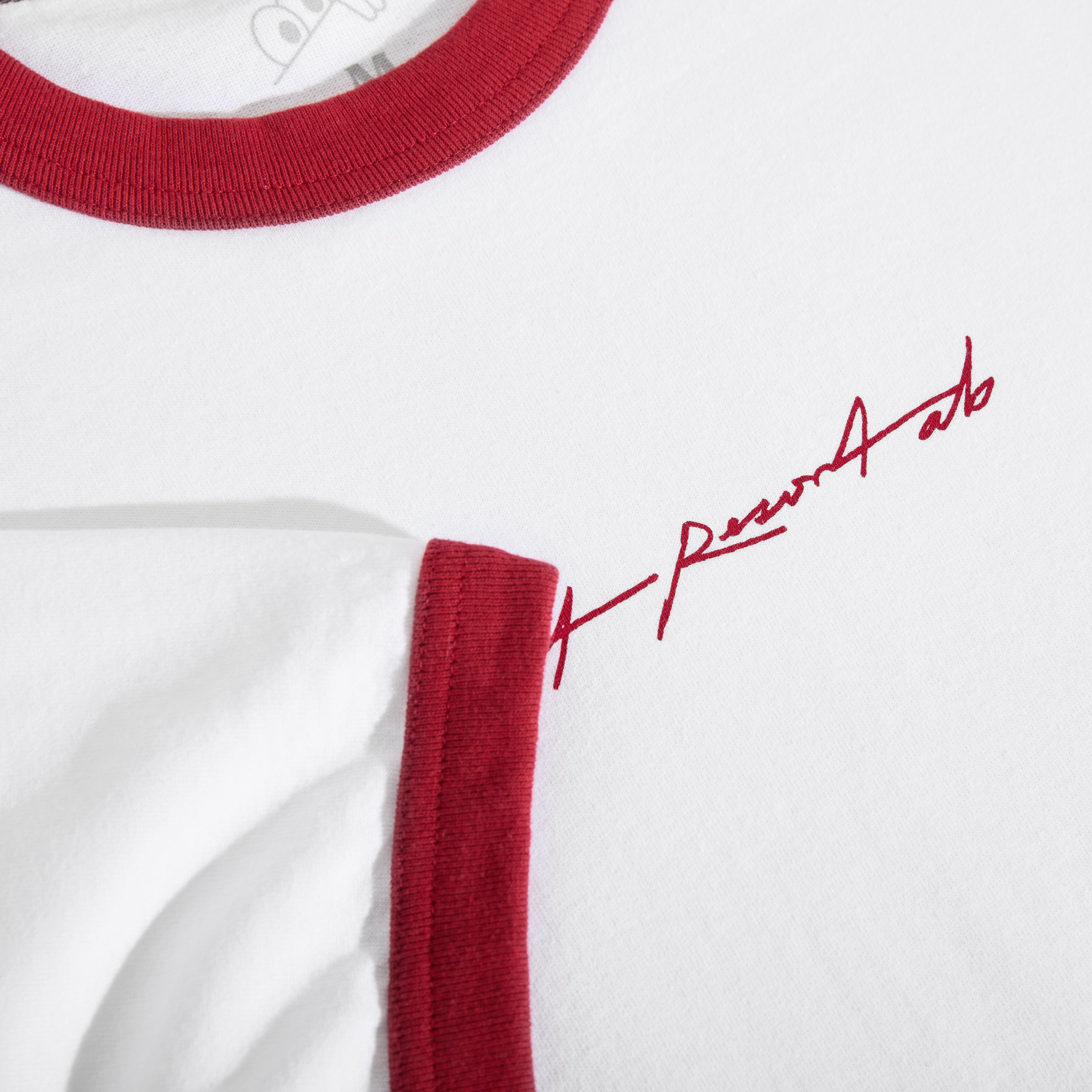Signature Ringer SS Tee (White/Old Red)