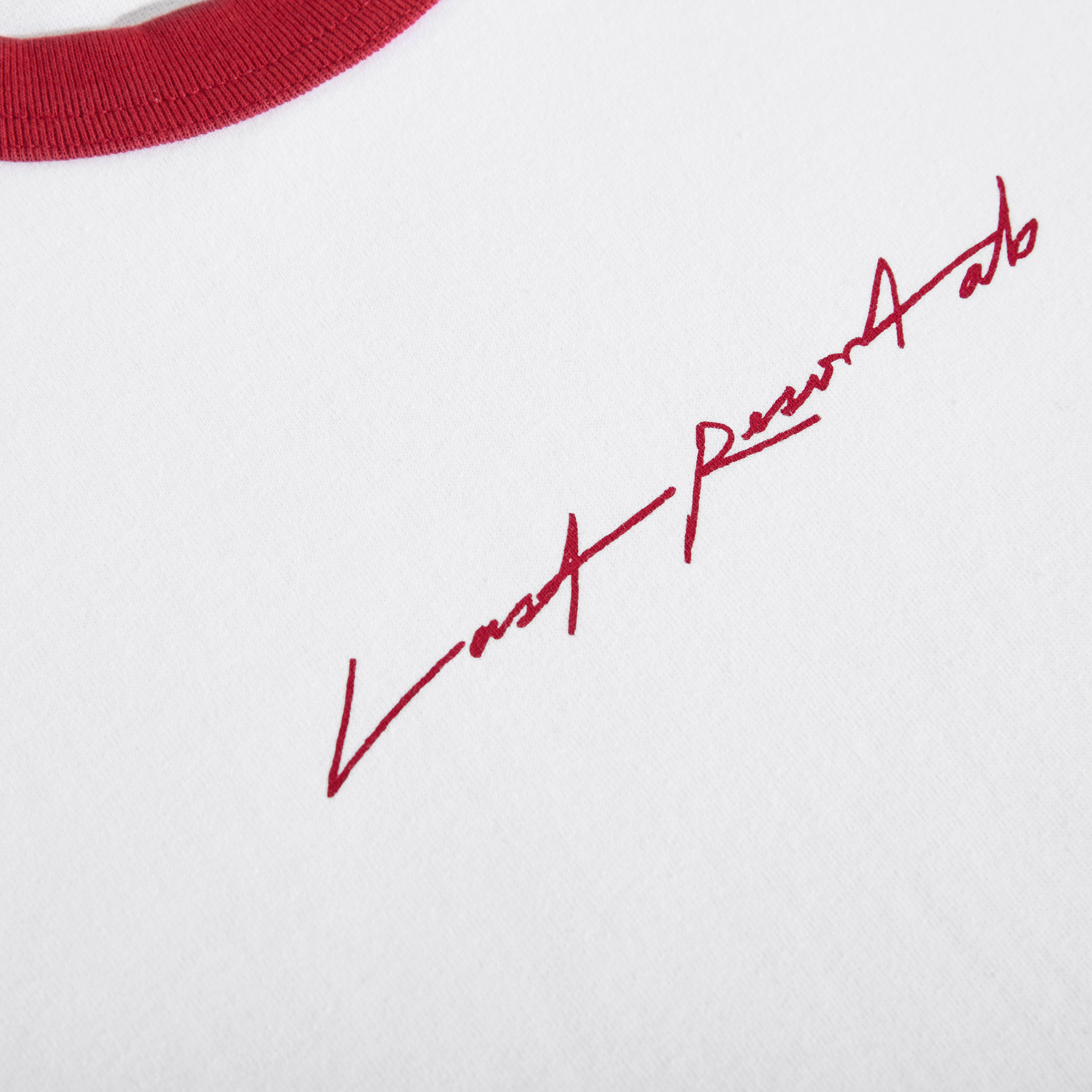 Signature Ringer SS Tee (White/Old Red)