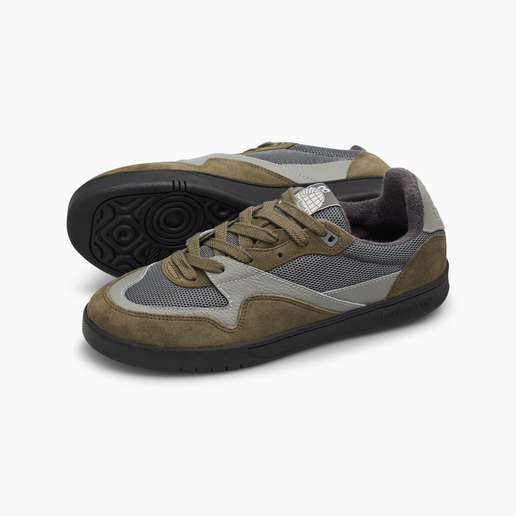 CM002-Lo Suede/Leather/Mesh (Olive Grey/Black)