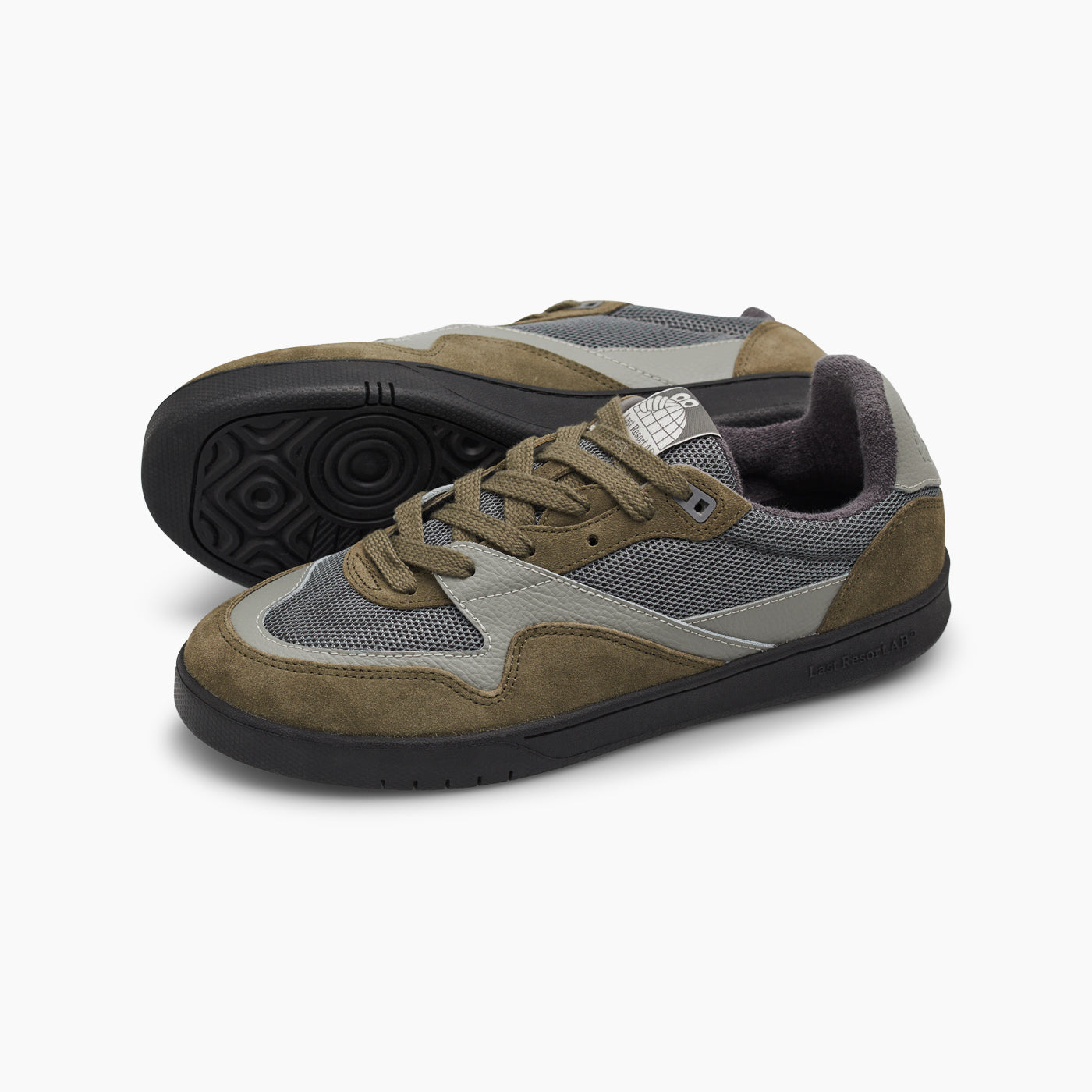 CM002-Lo Suede/Leather/Mesh (Olive Grey/Black)