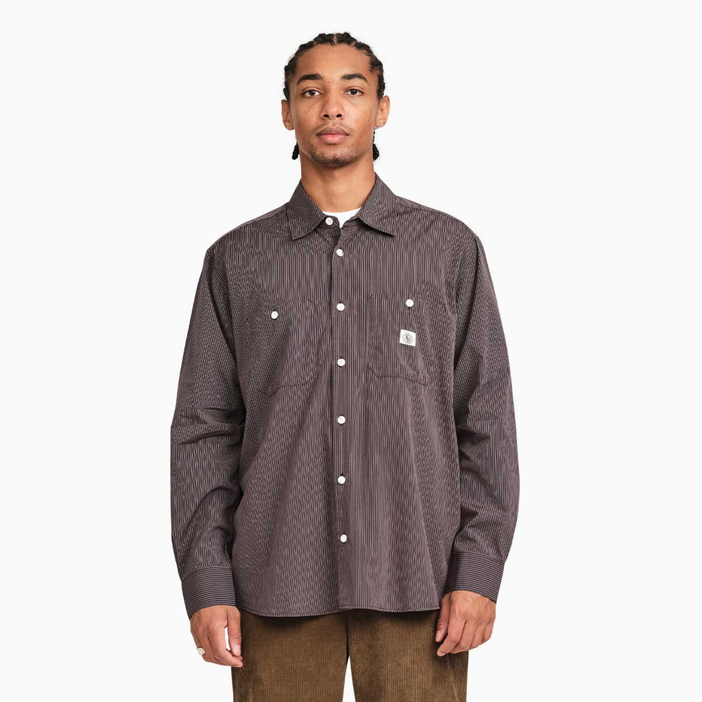 SM001 Poplin (Navy Stripe)