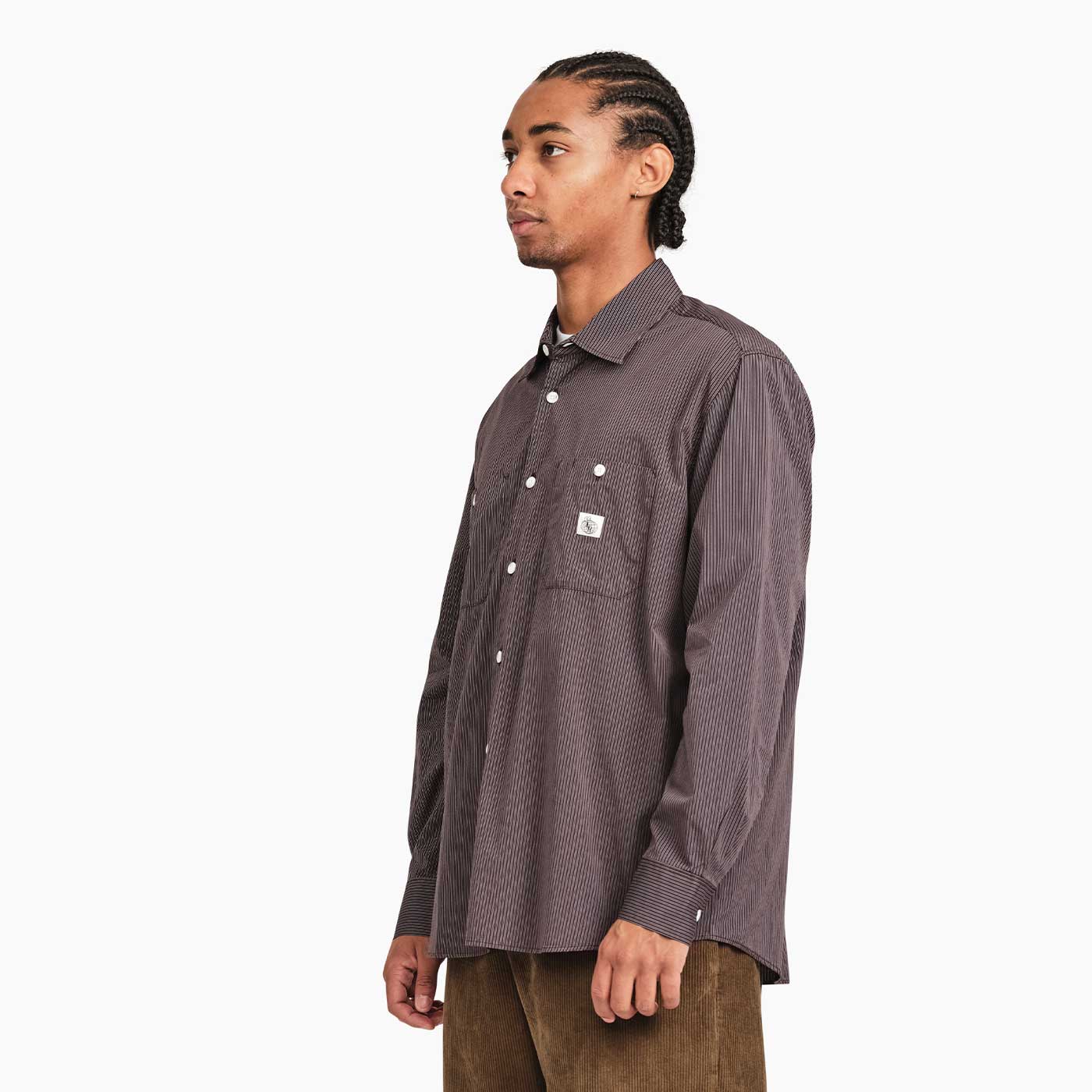 SM001 Poplin (Navy Stripe)
