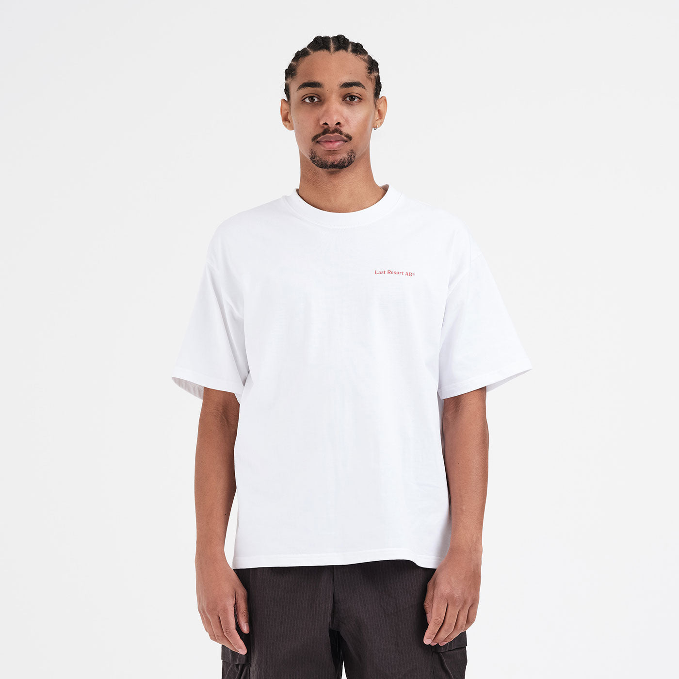 Atlas Mono SS Tee (White/Brick Red)