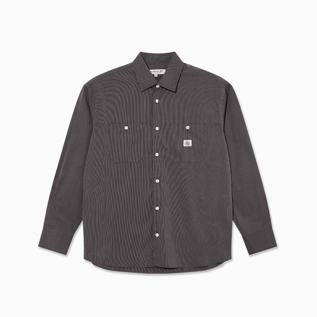 SM001 Poplin (Navy Stripe)